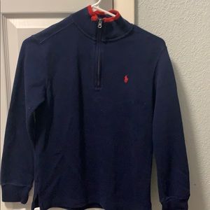 Polo Ralph Lauren blue and red turtle neck.
